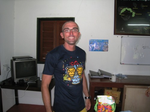 * Instructors present T-shirt to Andy.