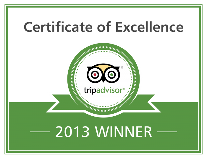 2013 TripAdvisor Certificate of Excellence